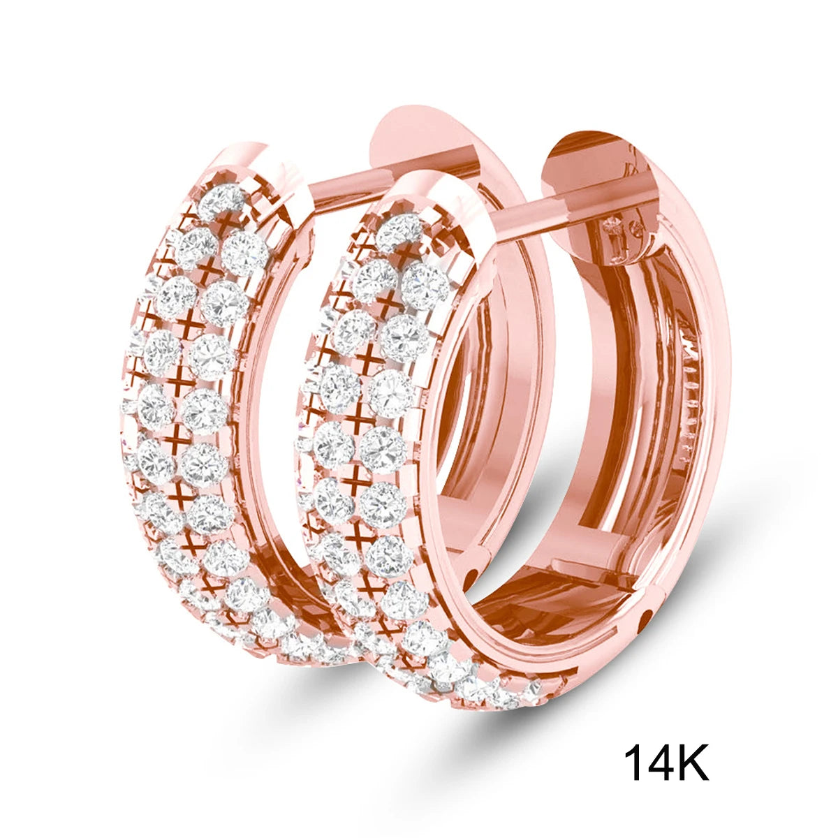 Brincos de ouro branco 18K com design elegante e pedras brilhantes para mulheres sofisticadas