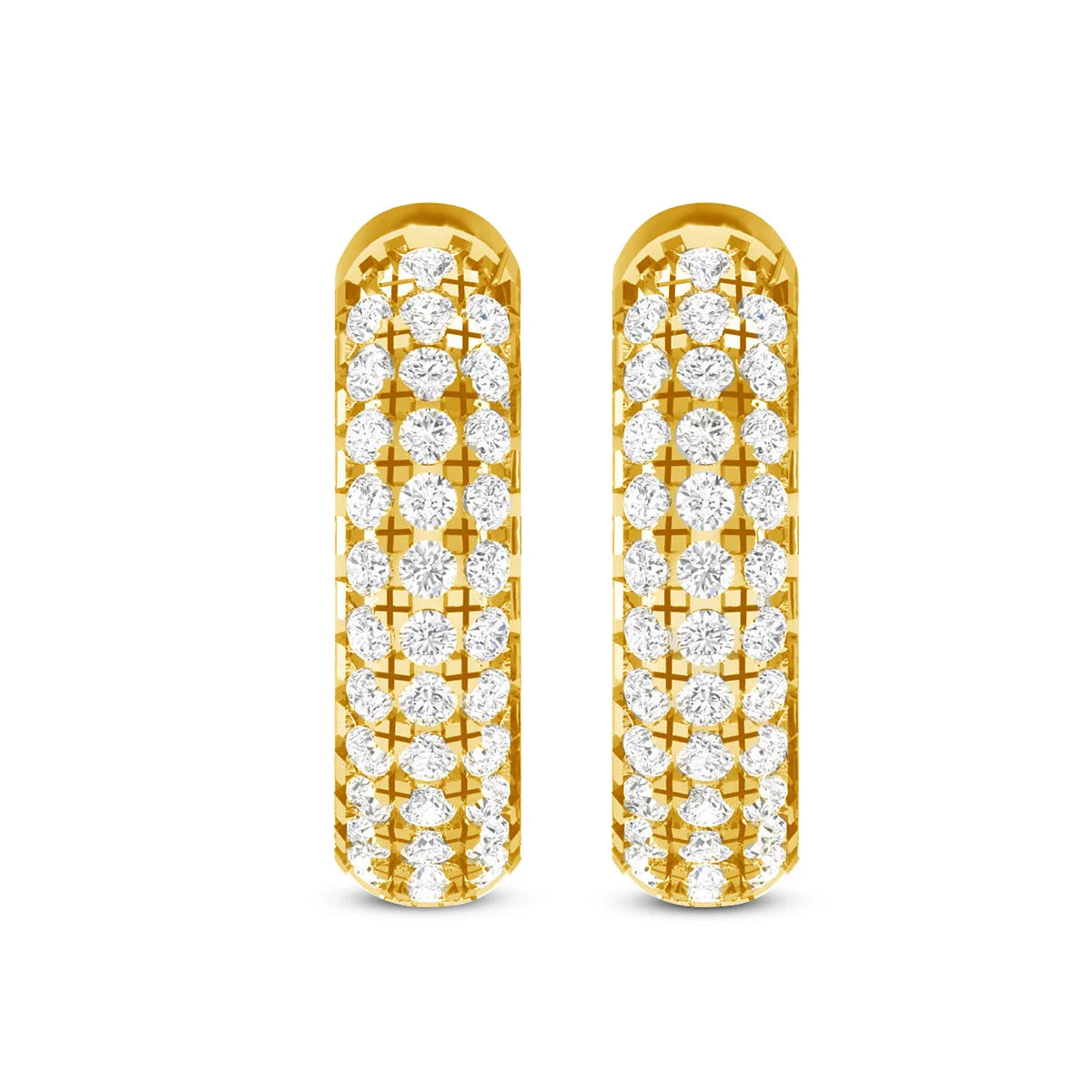 Brincos de ouro branco 18K elegantes com design moderno e pedras brilhantes para mulheres sofisticadas