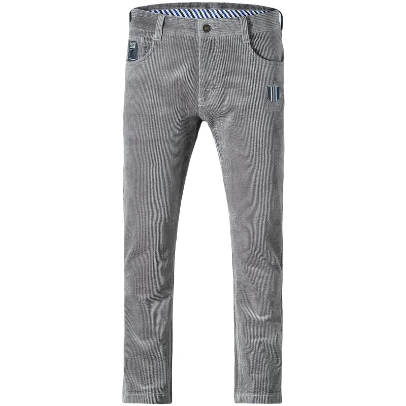 Calça masculina inverno veludo cinza da BRUCE & SHARK com design moderno e confortável