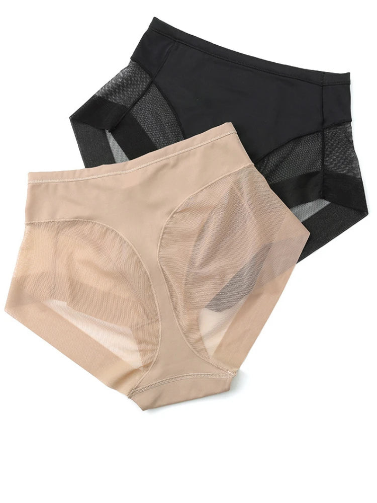 Conjunto de calcinhas femininas de emagrecimento com calcinha cintura alta controle em preto e nude
