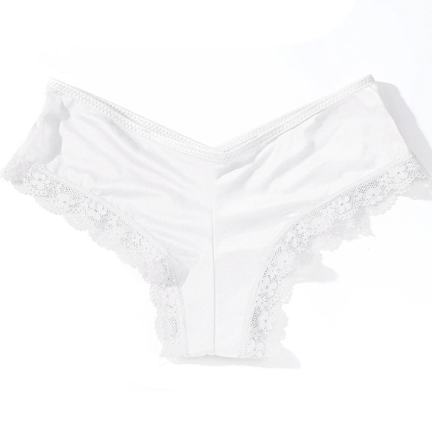 Calcinha de renda feminina branca da FNIO com detalhes em renda delicada nas laterais