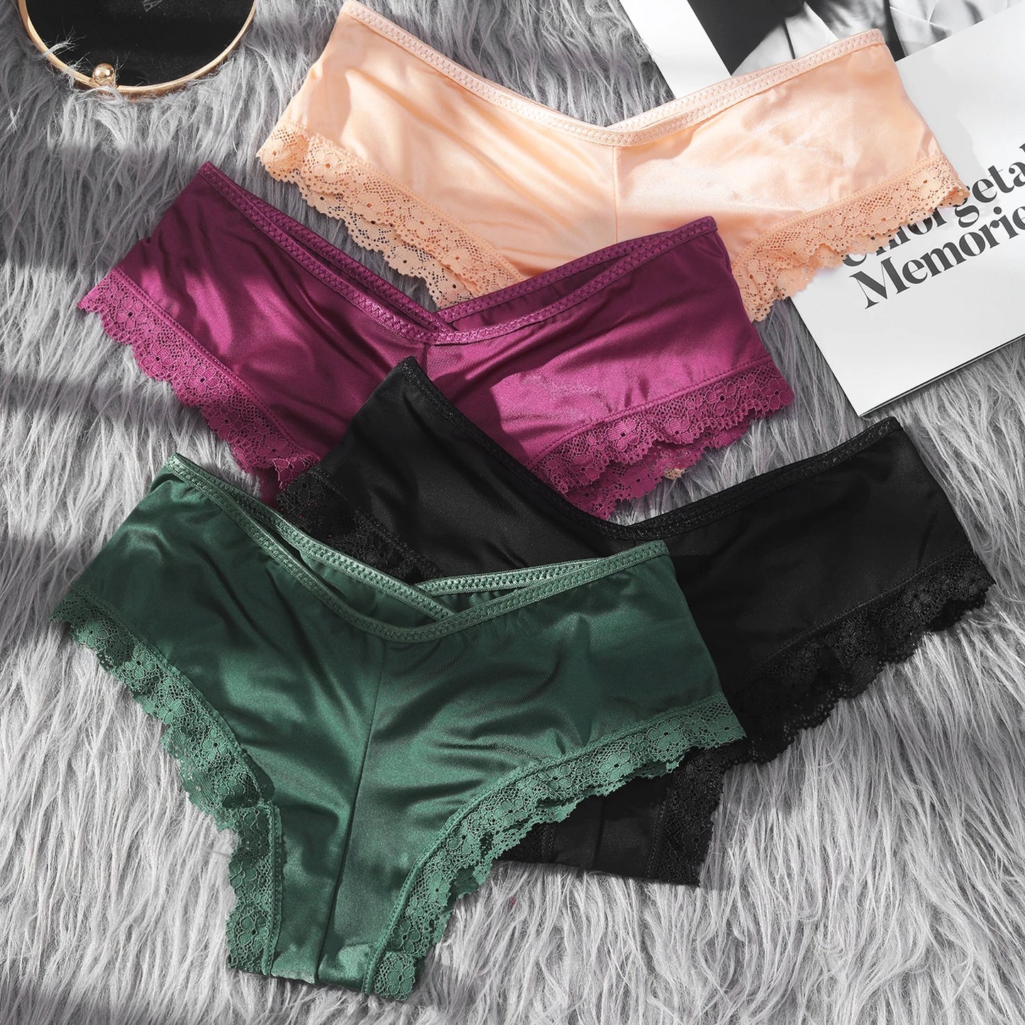 Conjunto de calcinhas femininas em diversas cores, incluindo calcinha de renda feminina para conforto e estilo