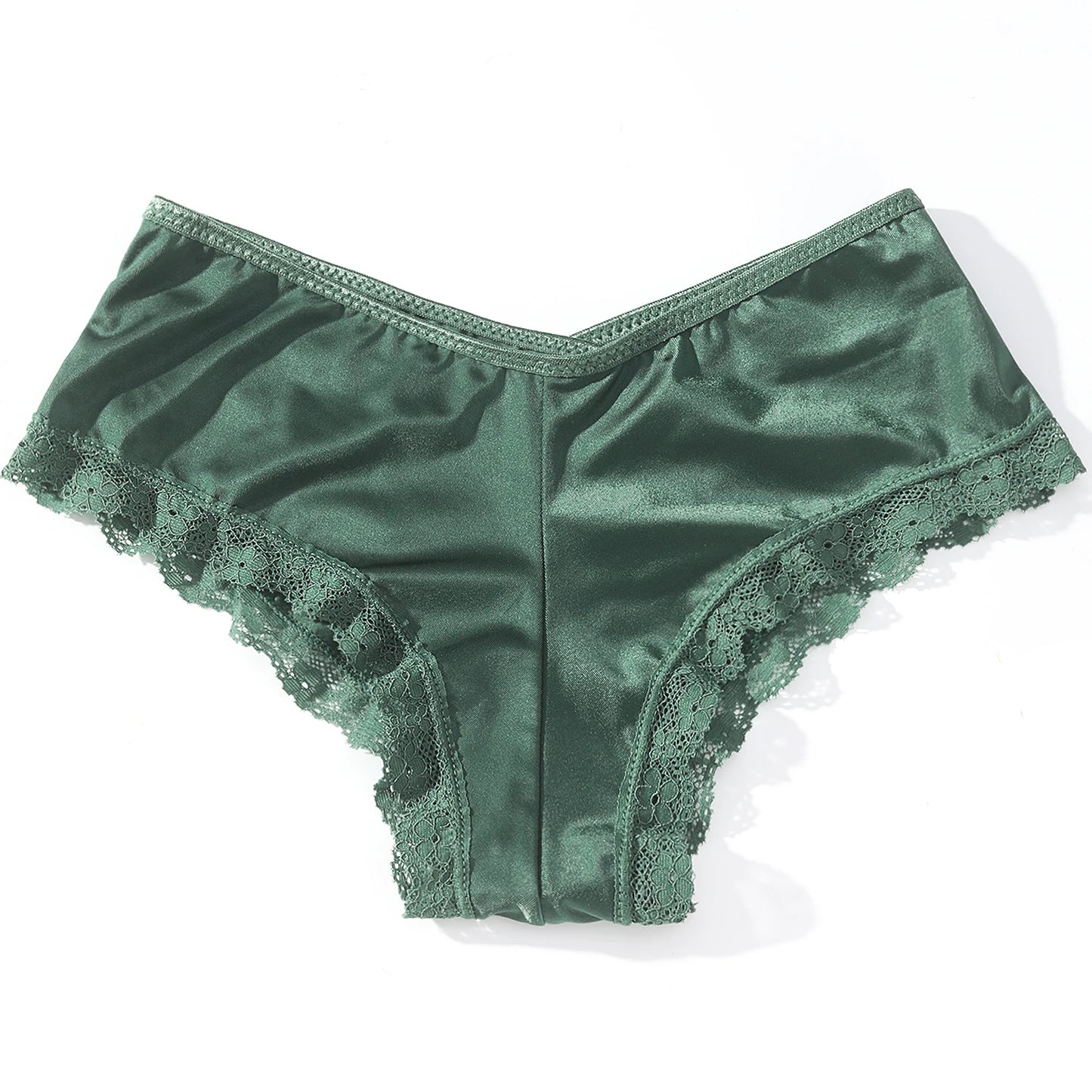 Calcinha de renda feminina verde com detalhes em renda para conforto e estilo diários