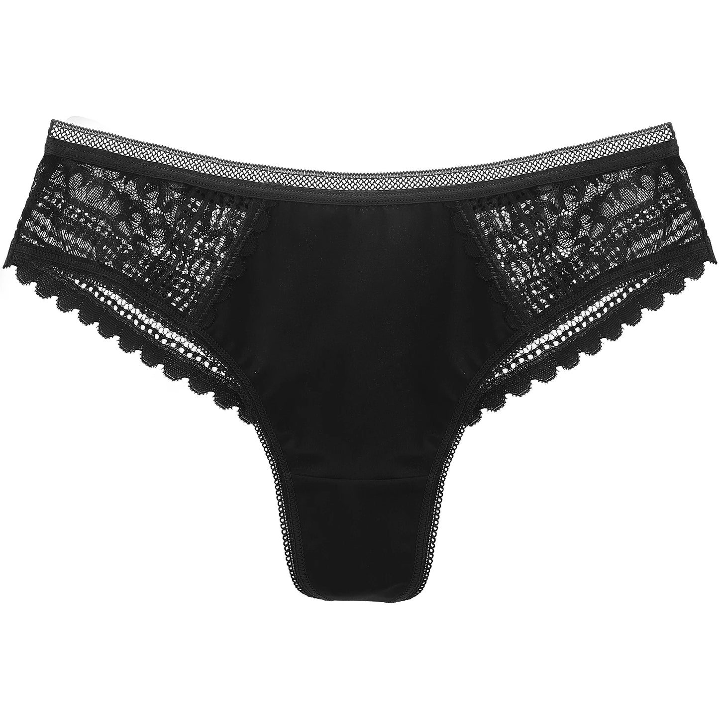 Calcinha feminina renda preta com detalhes em renda e acabamento delicado da FNIO