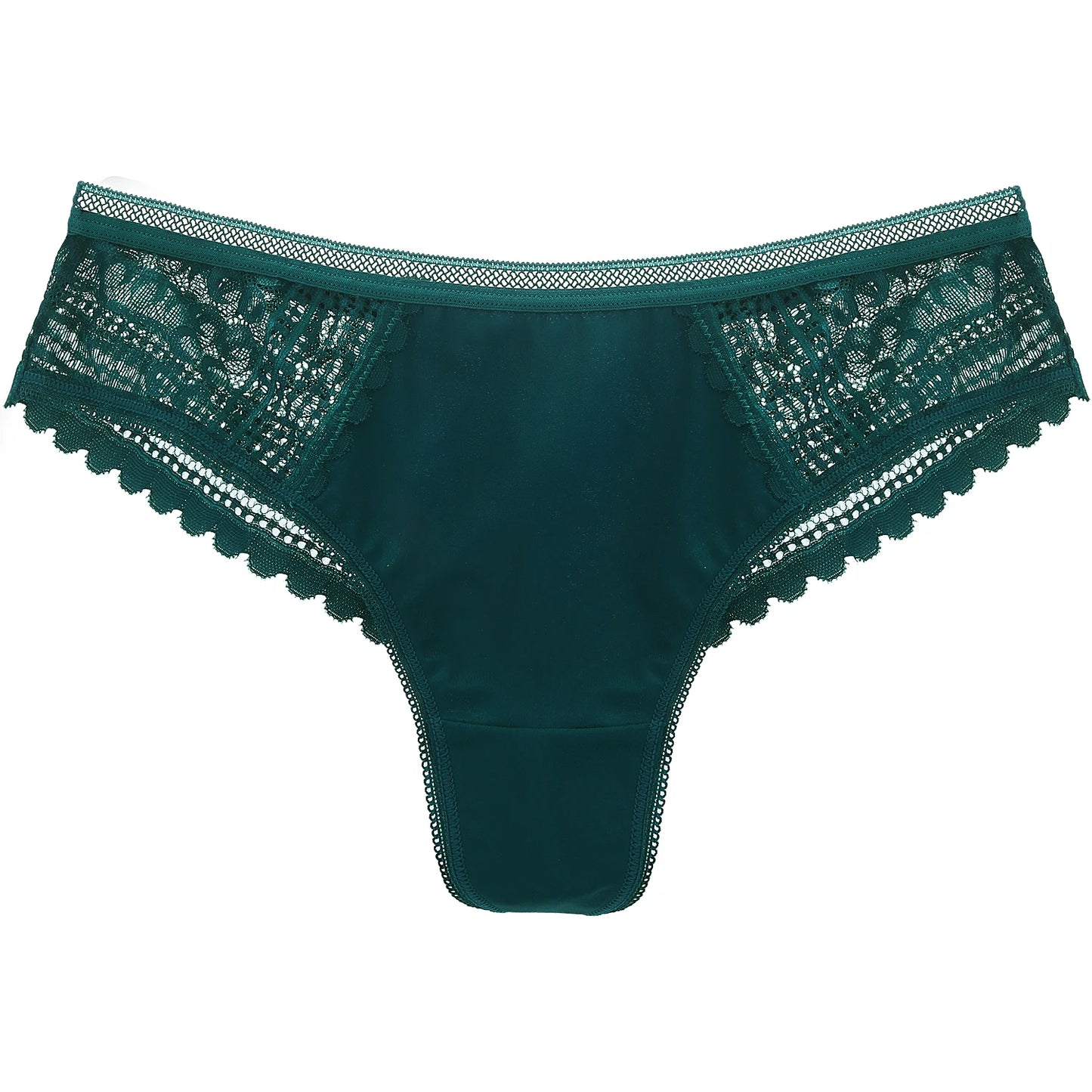 Calcinha feminina renda verde água com detalhes de renda e acabamento delicado