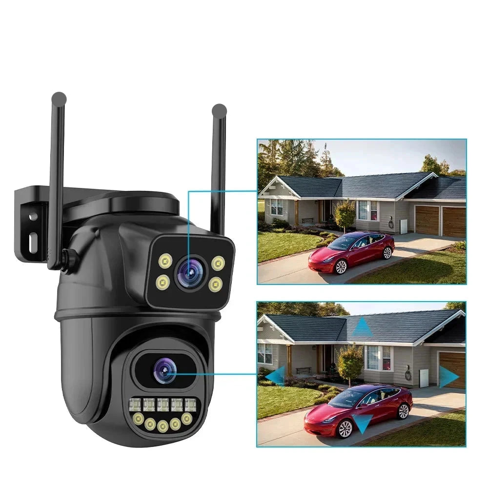 Câmera de vigilância 4K WIFI DDBROUGEN com visão de noite e dois sensores para segurança externa
