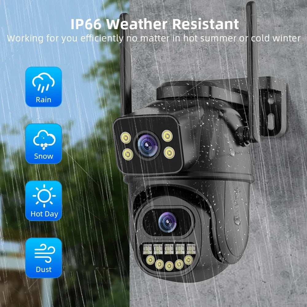 Câmera de vigilância 4K WIFI resistente a intempéries com classificação IP66 para uso interno e externo