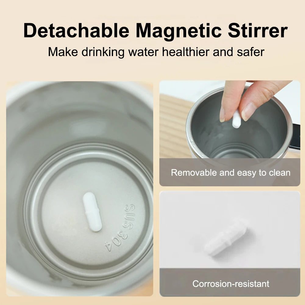 Caneca magnética automática com misturador magnético removível e fácil de limpar