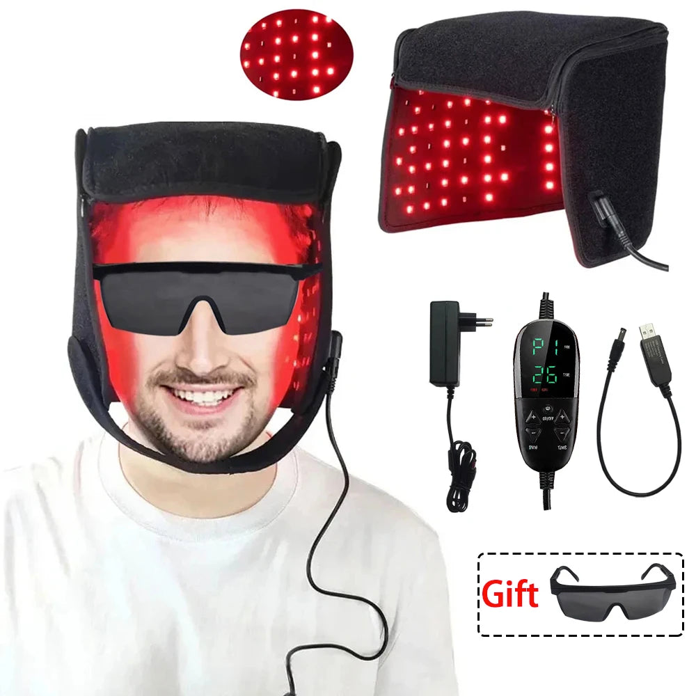 Cap vermelho tratamento capilar da ZONGKUNG com tecnologia a laser para revitalização dos cabelos