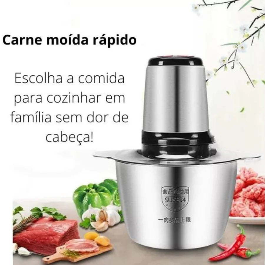 Processador de alimentos 110V com design elegante para picar carne rapidamente em casa