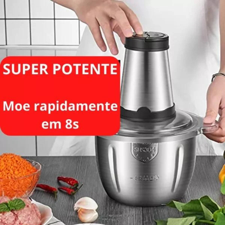 Processador de alimentos 110V SSK 304 em aço inox com capacidade de moer rapidamente em 8 segundos