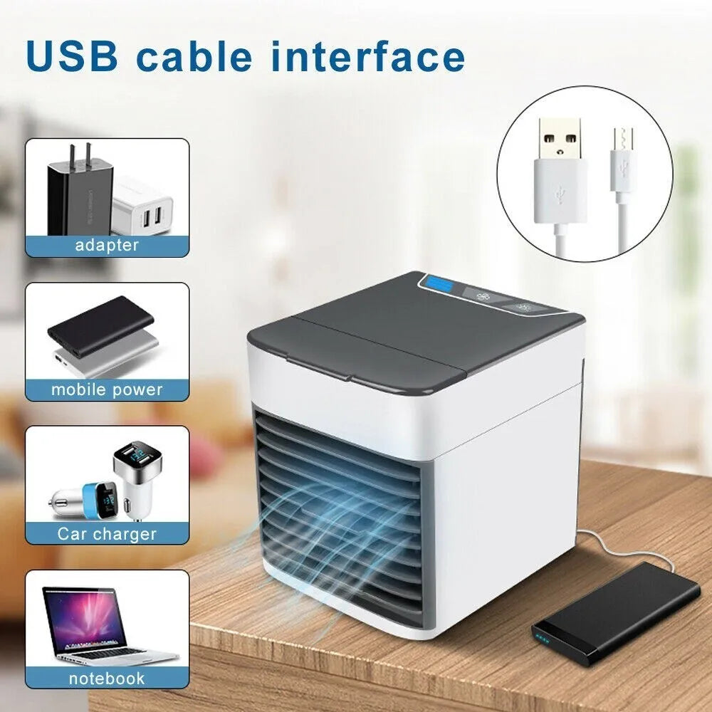 Umidificador de ar portátil DAFU com climatizador pessoal 3 velocidades e interface USB para uso versátil