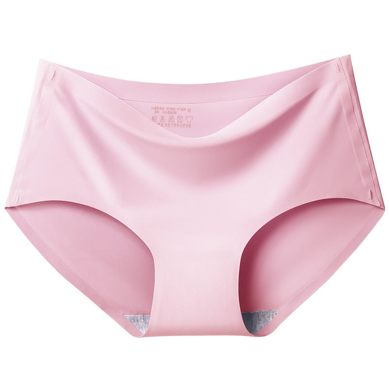 Conjunto de calcinhas seda rosa com acabamento suave e confortável para uso diário