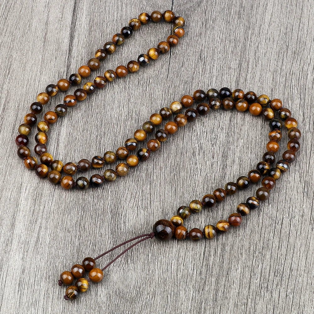 Colar multicolorido pedras naturais da RELIATONNY, com contas de tigre e design elegante para meditação