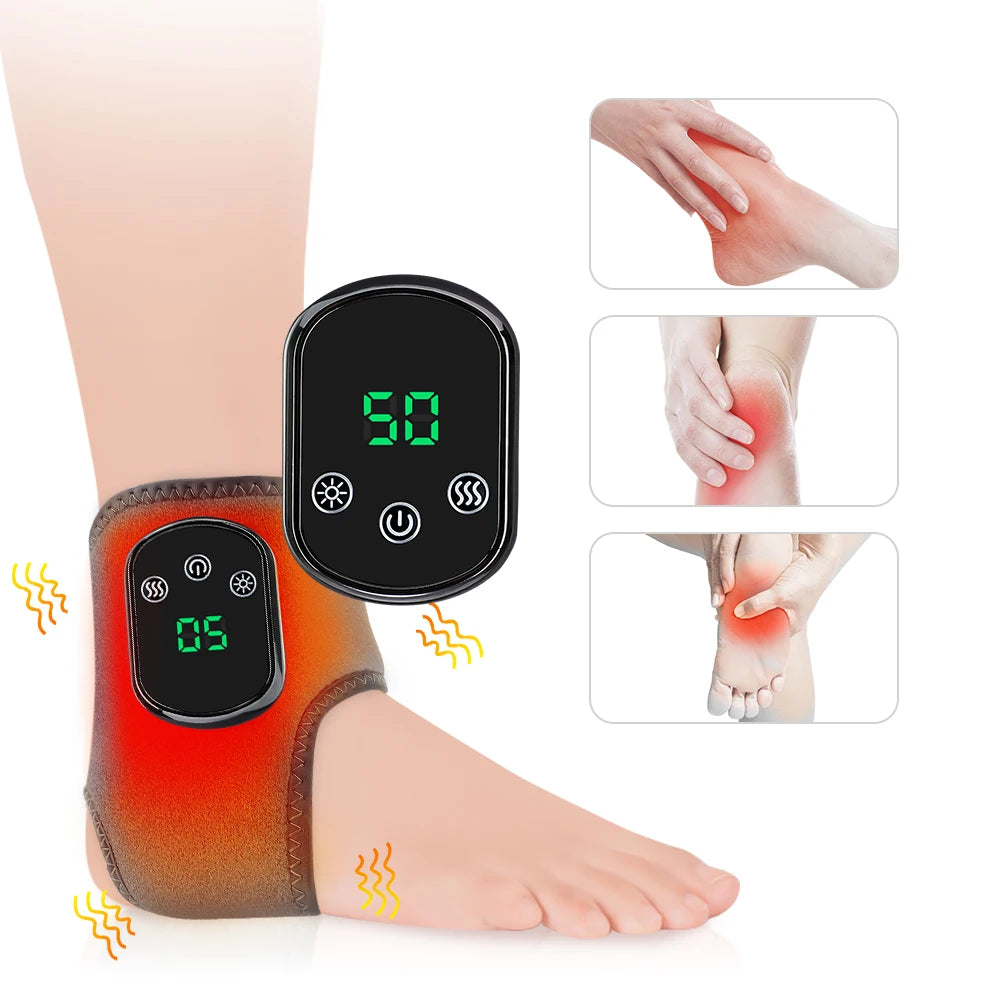 Massageador de tornozelo DEAR BEAUTY com compressa quente infravermelha para tornozelo e controles digitais