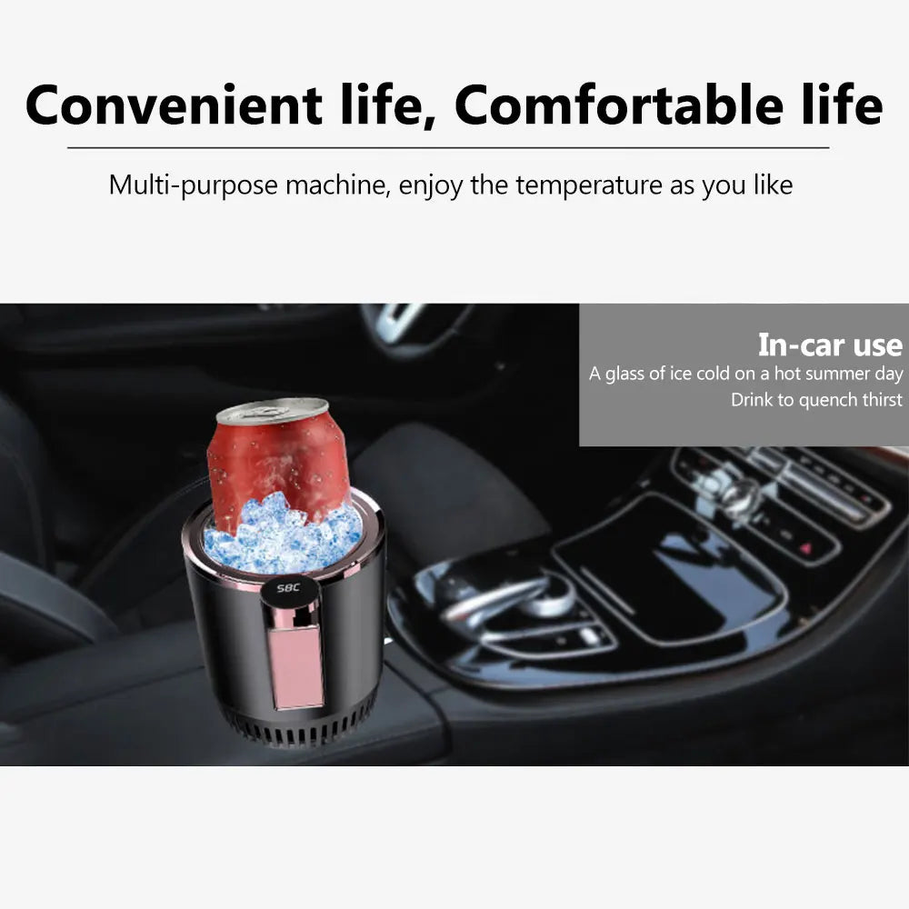 Copo inteligente quente e frio em carro, ideal para manter bebidas na temperatura certa
