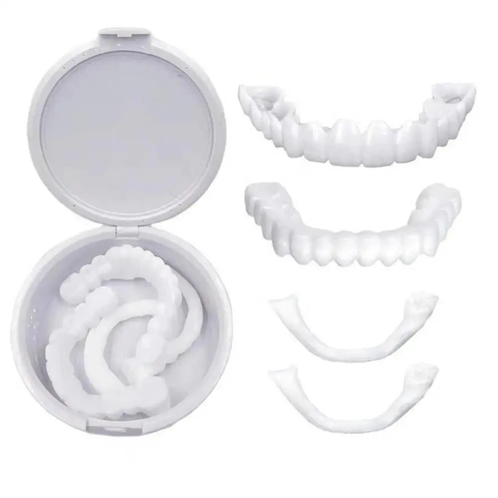 Facetas dentárias CRAZY LIFE folheados SnapOn para dentes brancos com estojo e conjuntos superior e inferior