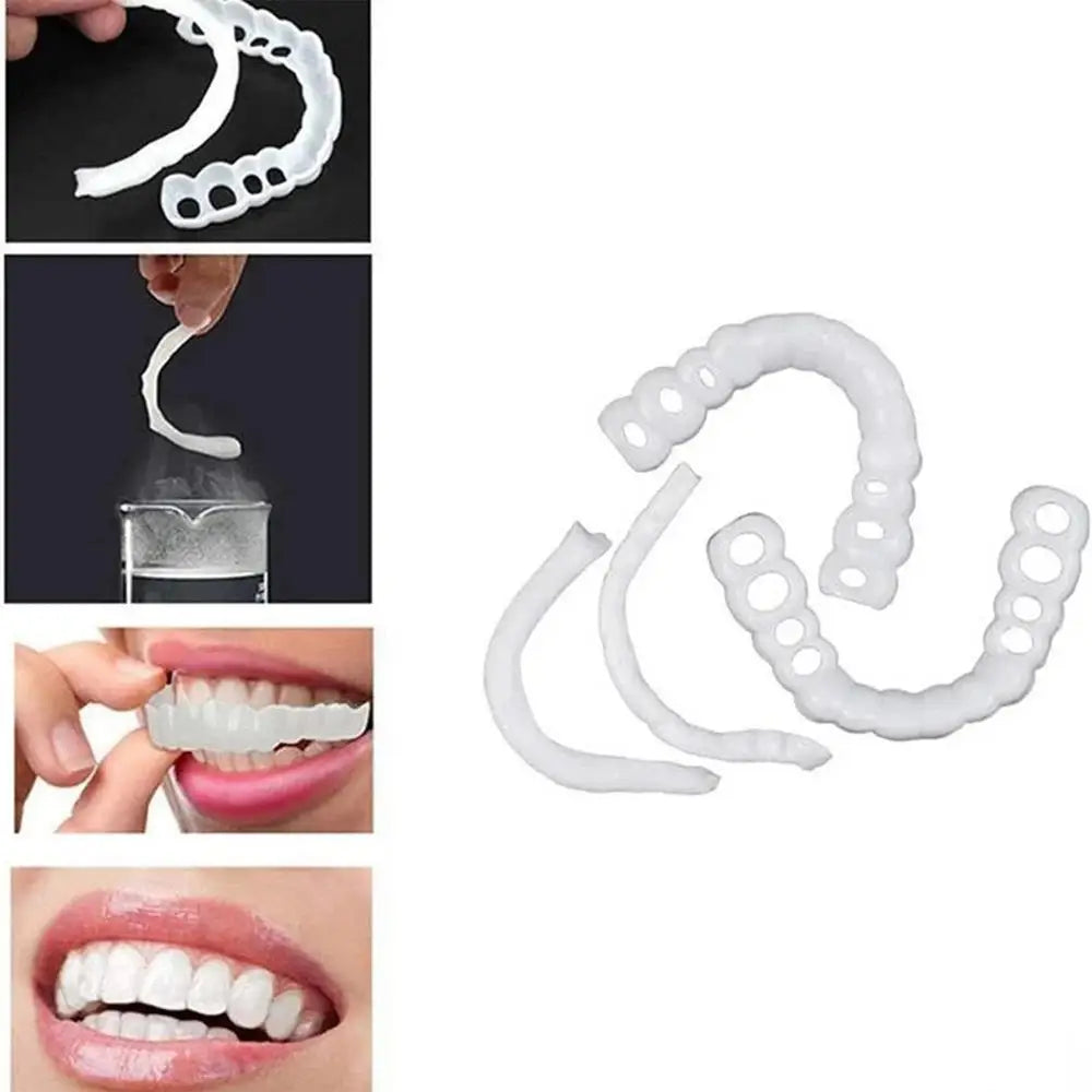Facetas dentarias CRAZY LIFE folheados SnapOn para dentes termomoldaveis brancos para ajuste rapido e sorriso natural
