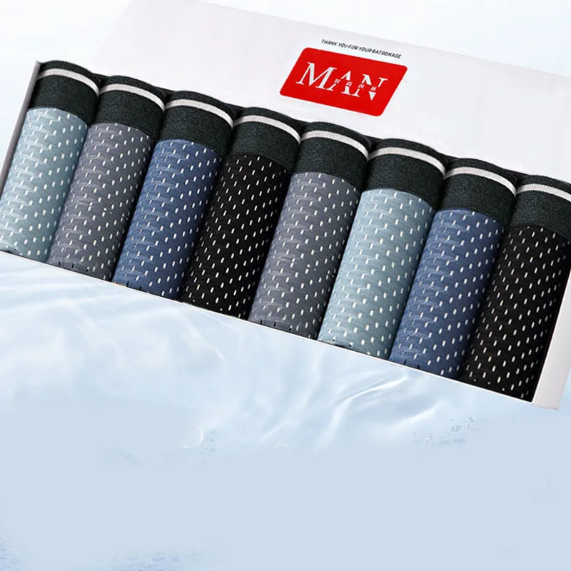 Conjunto de cuecas masculinas seda gelada em várias cores com estampas modernas e confortáveis