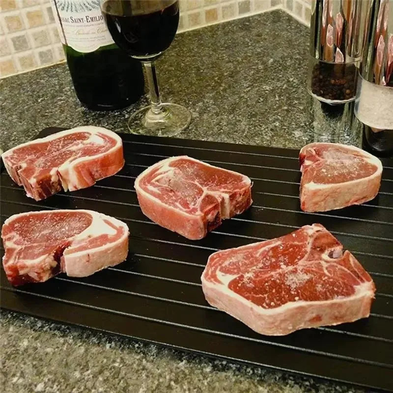 Bandeja de descongelamento rápido com cortes de carne para descongelador de carne e frutas