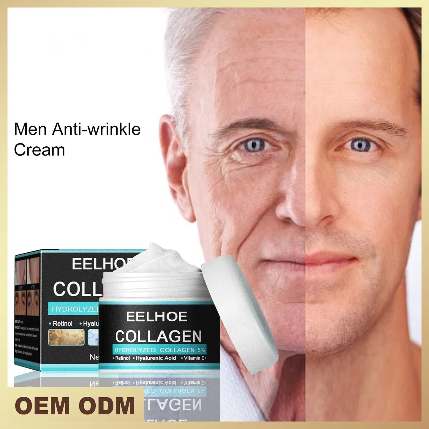 Creme facial antirrugas Envisha hidratante antienvelhecimento com colágeno e retinol para pele masculina