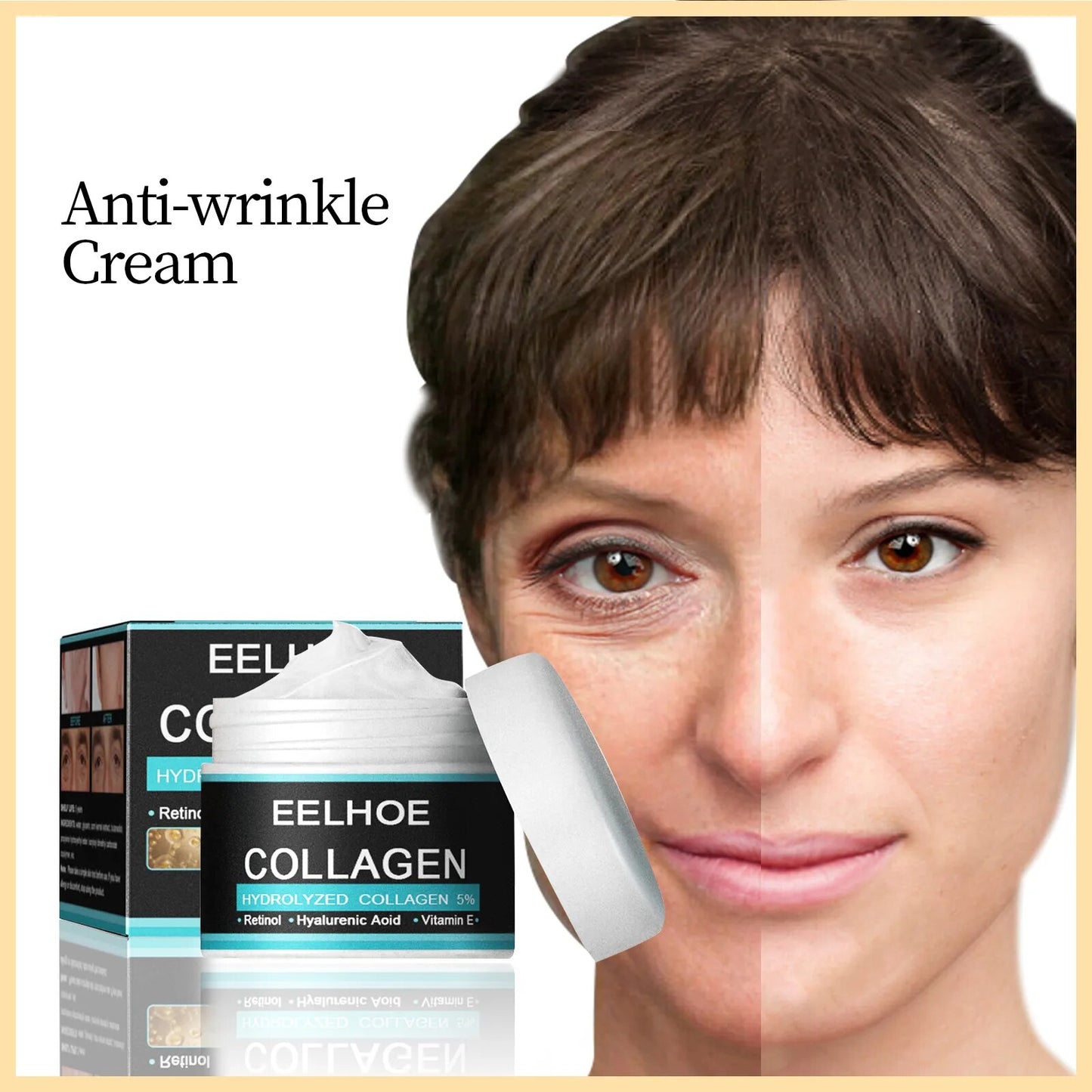 Creme facial antirrugas EELHOE COLAGEN com ingredientes hidratante antienvelhecimento para pele radiante