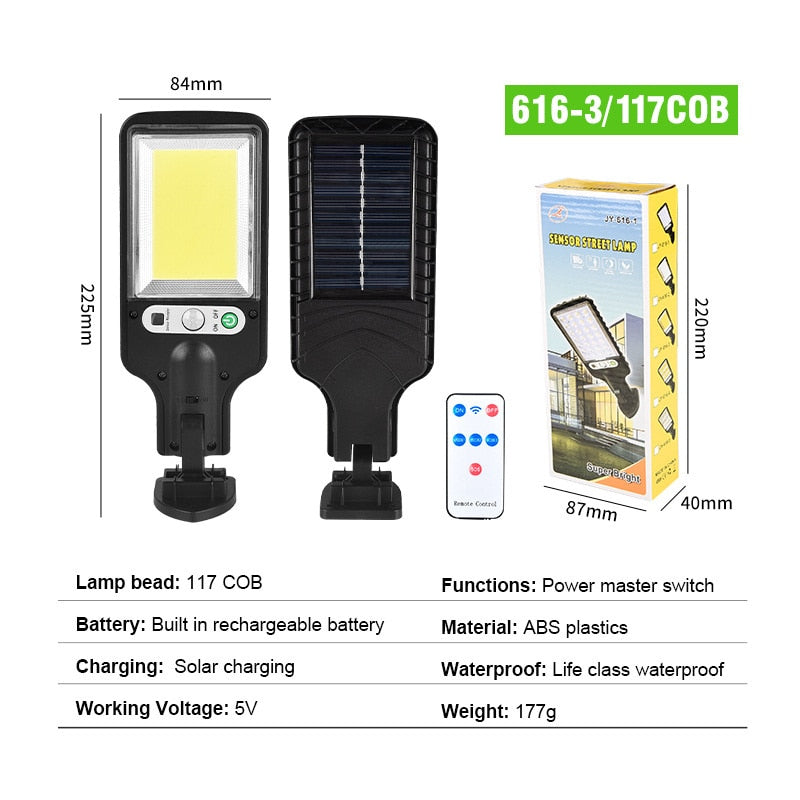 Lâmpada de LED solar PDQ com controle remoto ideal para energia solar para ambientes externos