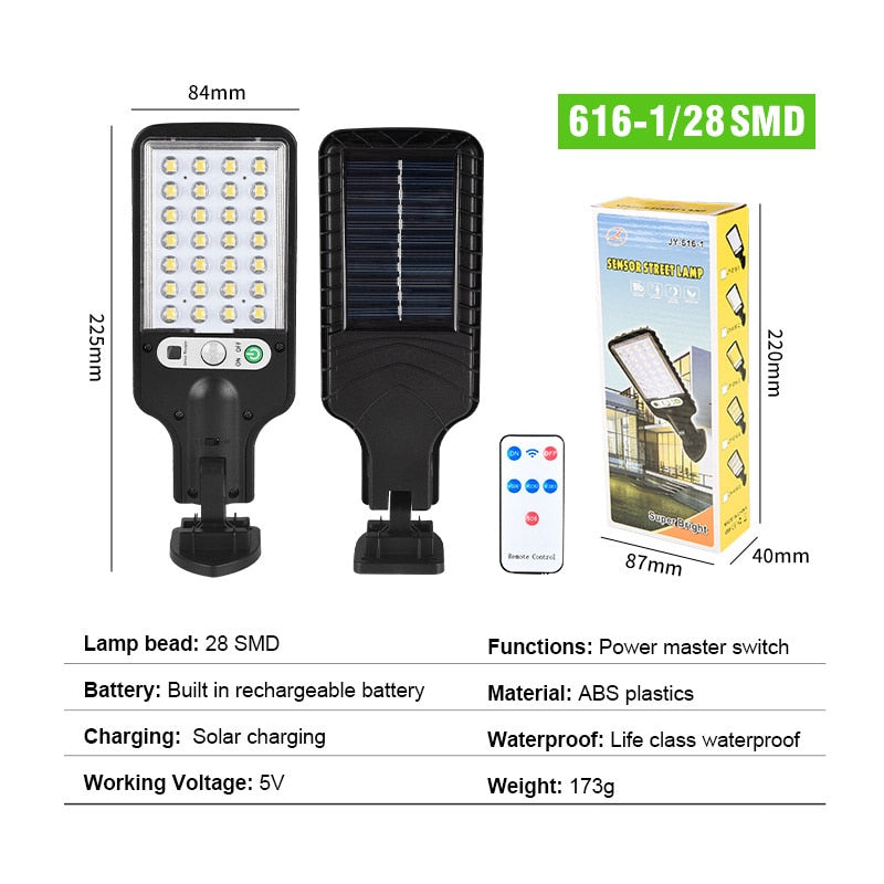 Lâmpada de LED solar PDQ com 28 SMD, ideal para energia solar para ambientes externos