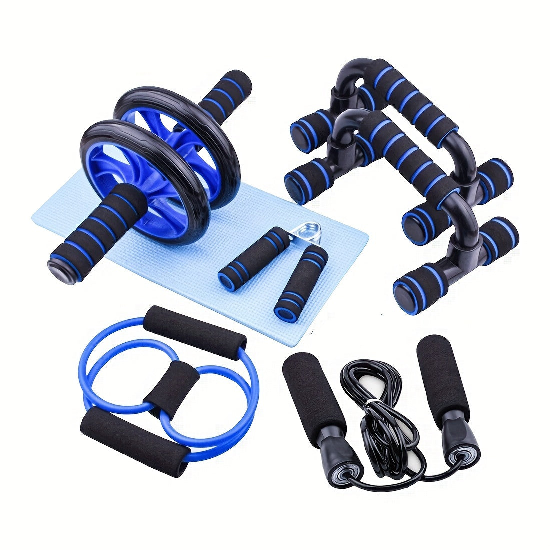 Roda abdominal para exercícios com acessórios, ideal como equipamento de treino multifuncional