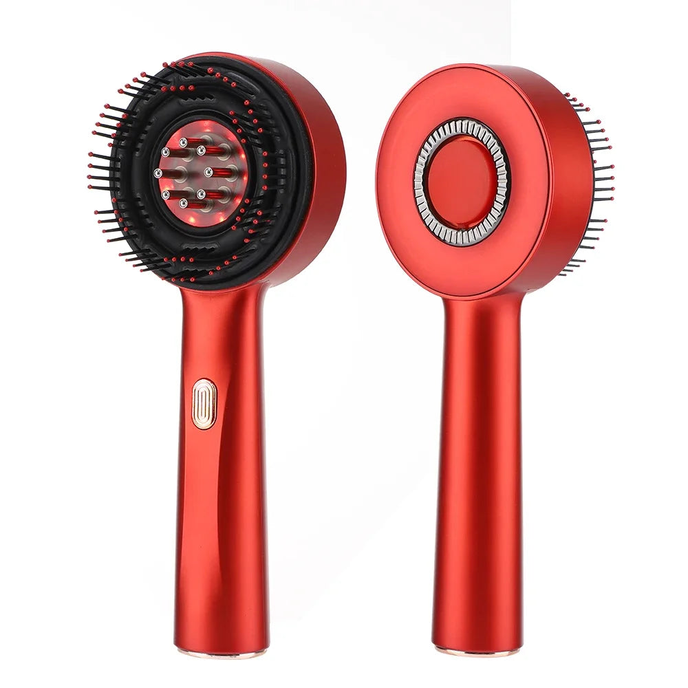 Pente elétrico de massagem PAQIN escova capilar luz vermelha para crescimento com design moderno vermelho