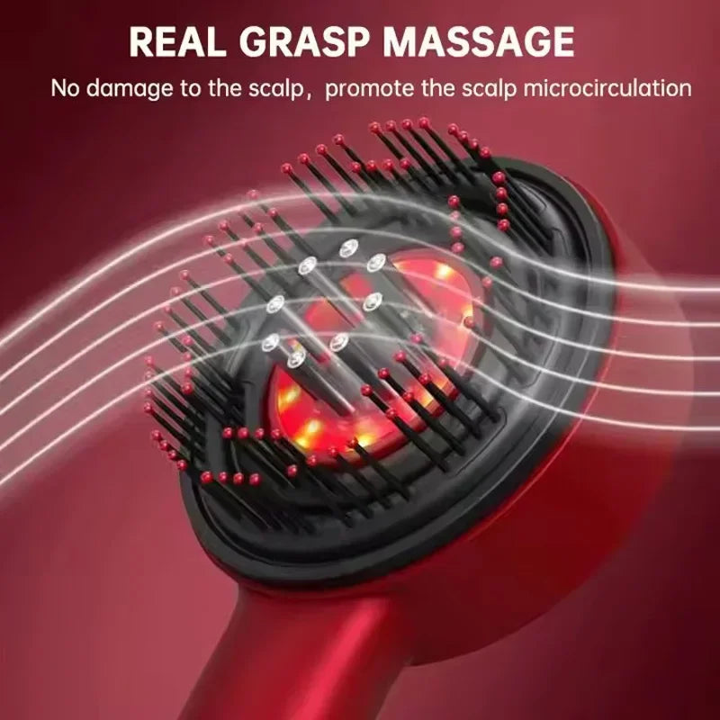 Pente elétrico de massagem PAQIN com escova capilar luz vermelha para crescimento e microcirculação do couro cabeludo