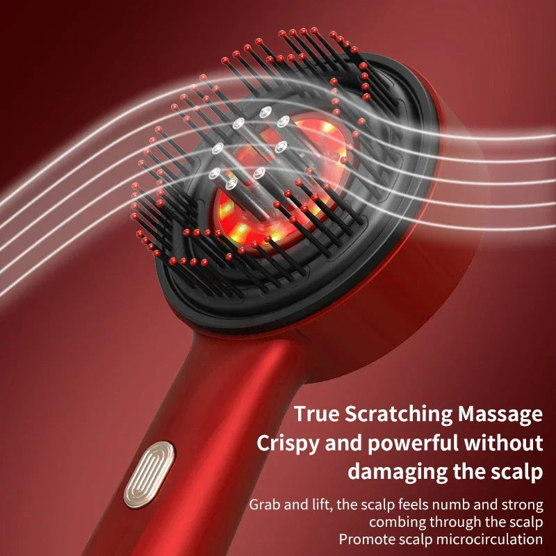 Escova capilar luz vermelha para crescimento pente elétrico de massagem PAQIN com design ergonômico