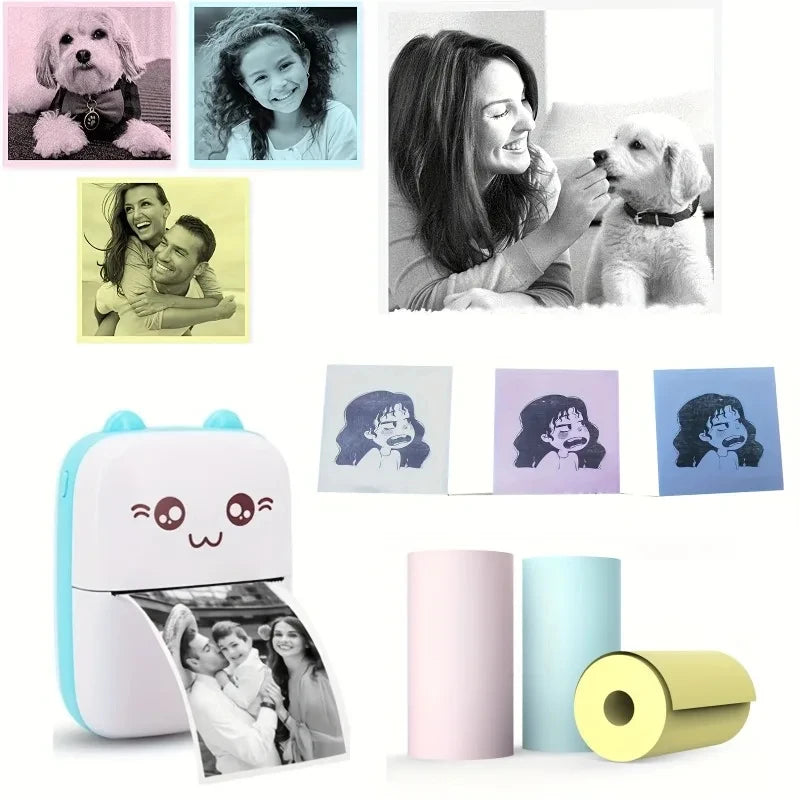 Rolos de papel de mini impressão PERIPAGE com etiquetas autoadesivas 57mm em cores variadas
