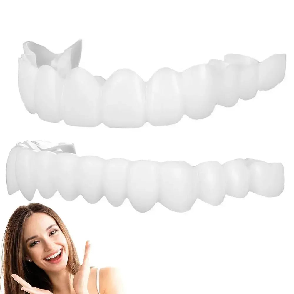 Facetas para encaixar nos dentes brancas, proporcionando um sorriso radiante e natural
