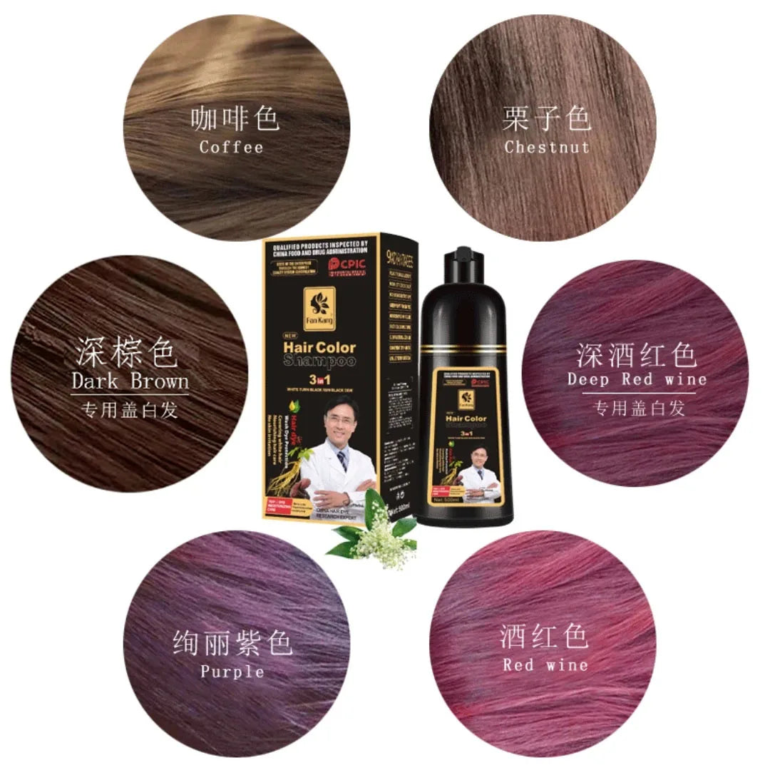 Shampoo de tintura de cabelo NOENNAME_NULL em várias cores para cuidados capilares naturais