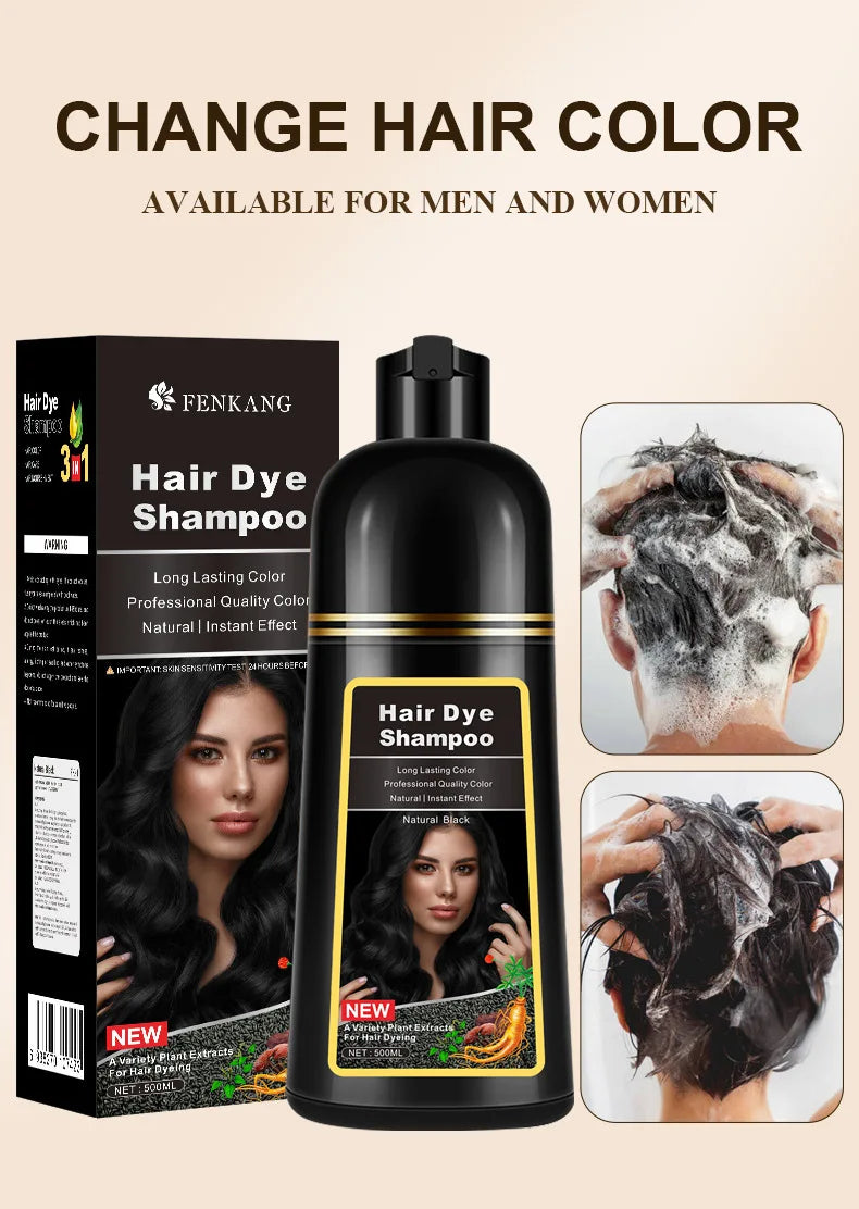 Shampoo de tintura de cabelo EELHOE com componentes herbais para cor duradoura e efeito natural