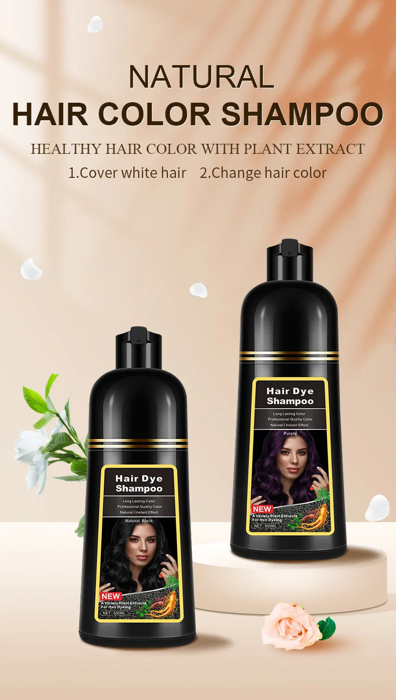 Shampoo de tintura de cabelo com componentes herbais da EELHOE para cobrir cabelos brancos e mudar a cor dos cabelos
