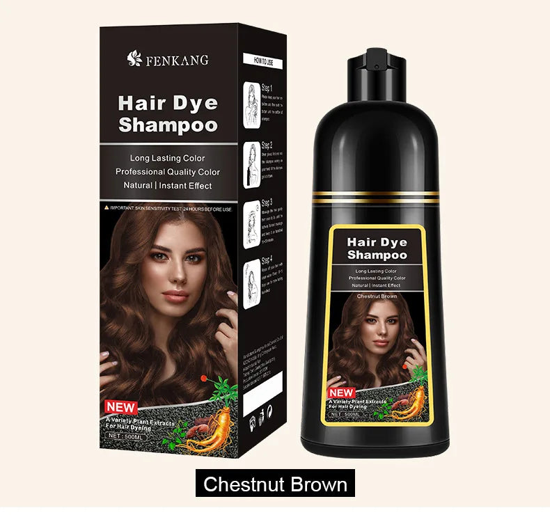 Shampoo de tintura de cabelo com componentes herbais da EELHOE, corcastanho, embalagem profissional