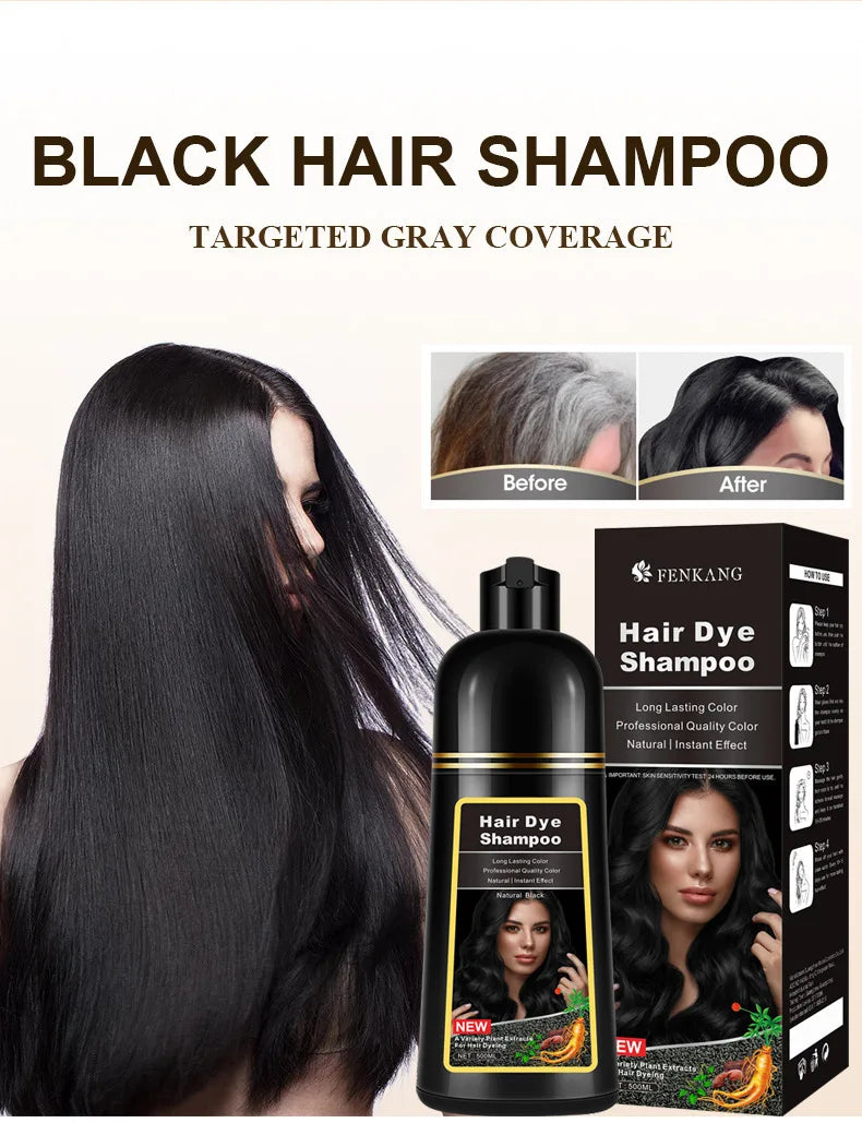 Shampoo de tintura de cabelo com componentes herbais EELHOE para cobertura de cabelos grisalhos