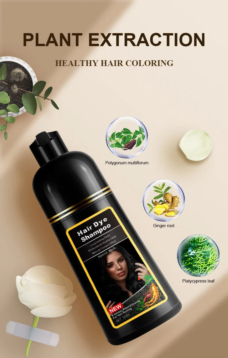 Shampoo de tintura de cabelo EELHOE com componentes herbais para coloração saudável e natural