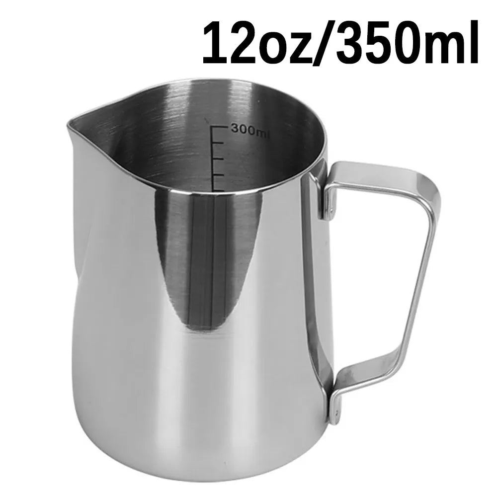 Jarra de leite e café em aço inox com capacidade de 12oz/350ml, ideal para ferramentas barista profissionais