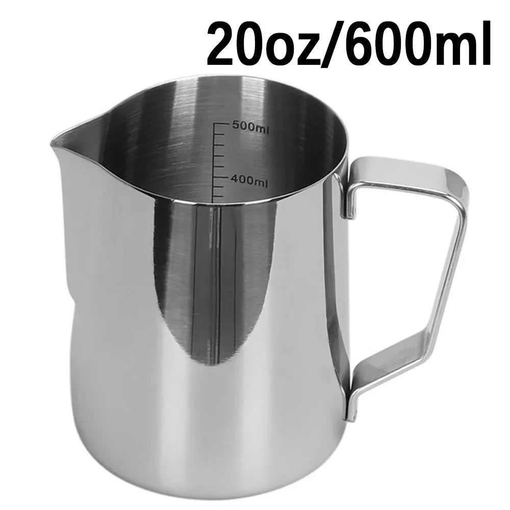 Jarra de leite e café de inox de 20oz com medidor para ferramentas barista profissionais