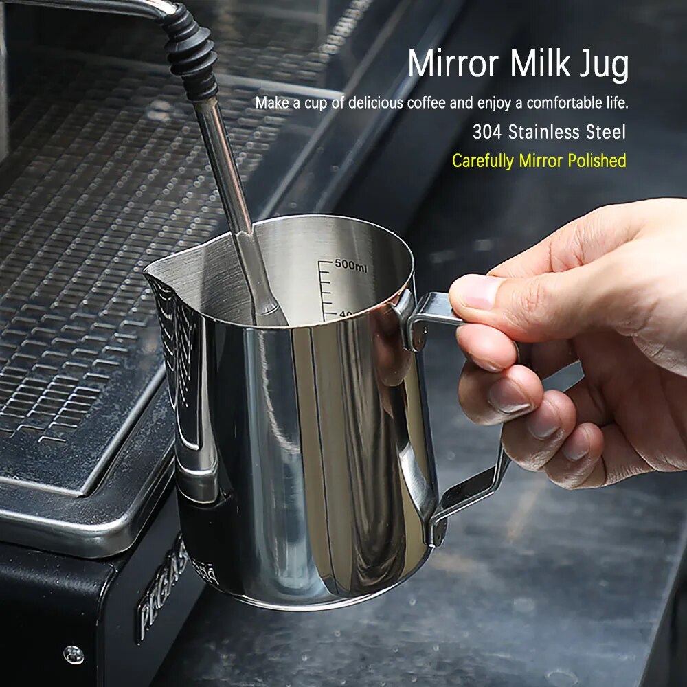 Jarra de leite e café PERFFEE em aço inoxidável 304, ideal para ferramentas barista profissionais