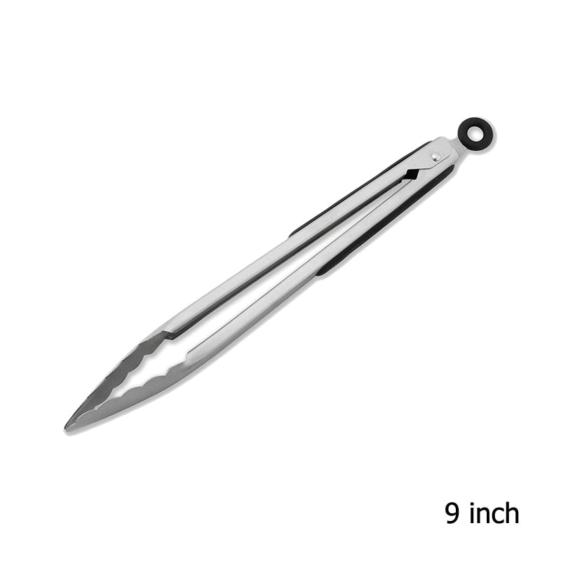 Pinça para churrasco VENLOHOME de 9 polegadas, feita de ferramentas de cozinha de aço inox.