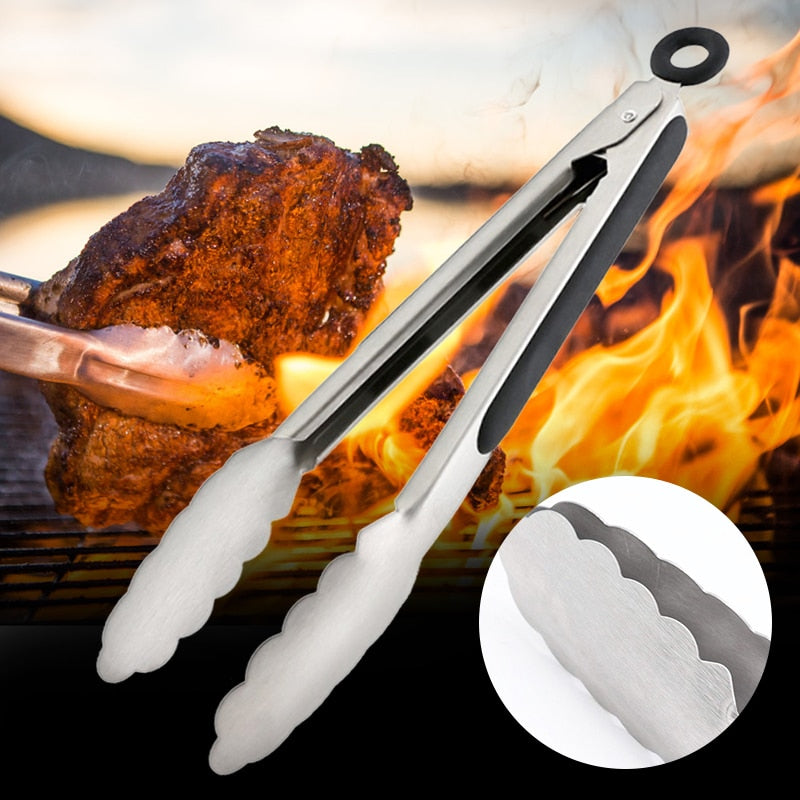 Pinça para churrasco VENLOHOME feita de aço inox, ideal para ferramentas de cozinha de aço inox