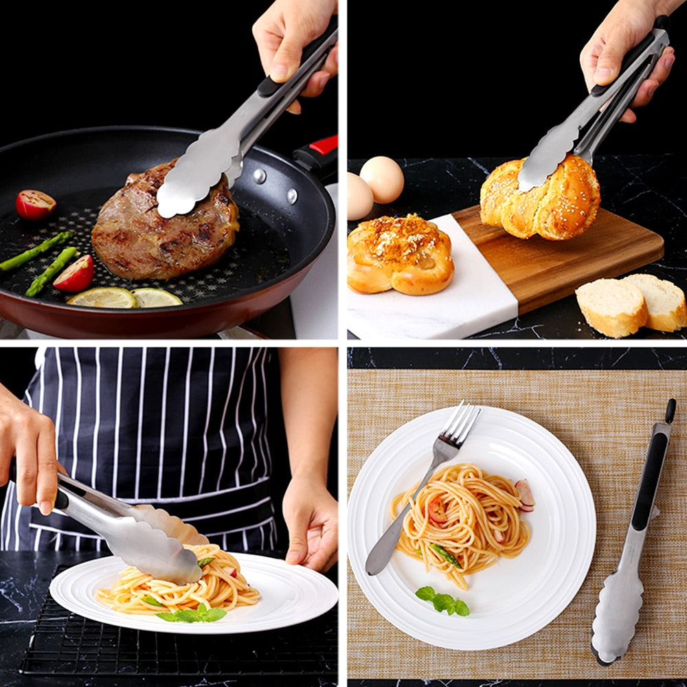 Pinça para churrasco VENLOHOME, ideal para grelhar, feita com ferramentas de cozinha de aço inox