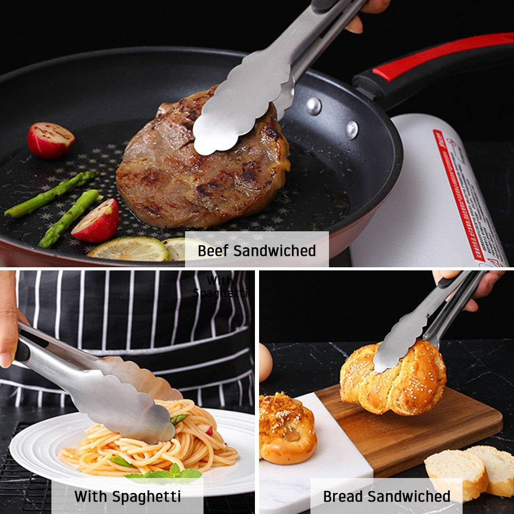 Pinça para churrasco VENLOHOME em aço inox, ideal como ferramentas de cozinha de aço inox para grelhados