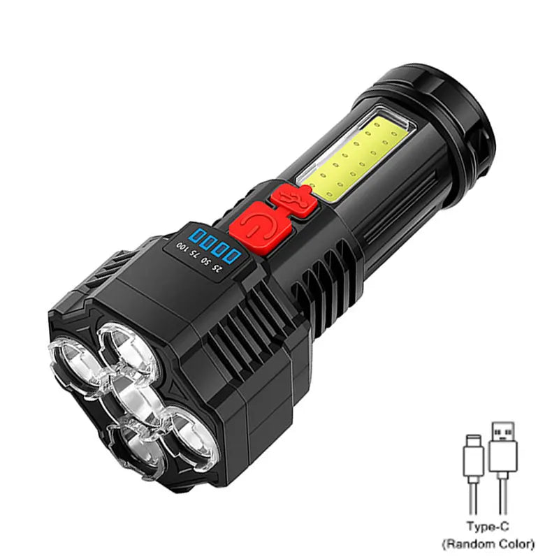 Lanterna HEINAST LED de alta potencia com painel COB lateral lanterna cob potente com luz lateral e porta USB Type C