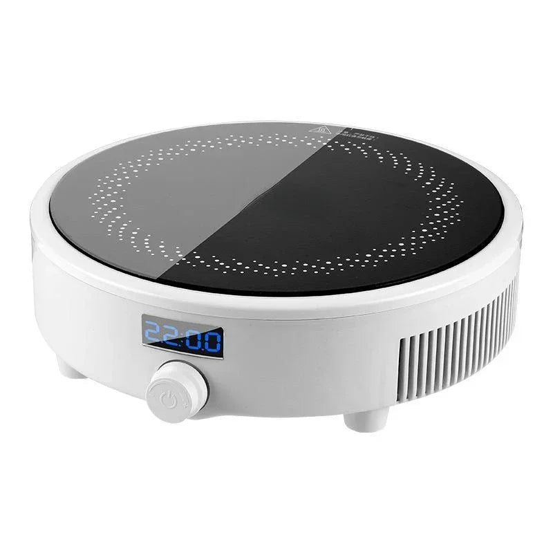 Fogão de indução inteligente CHCYUS com controle digital e design moderno em branco