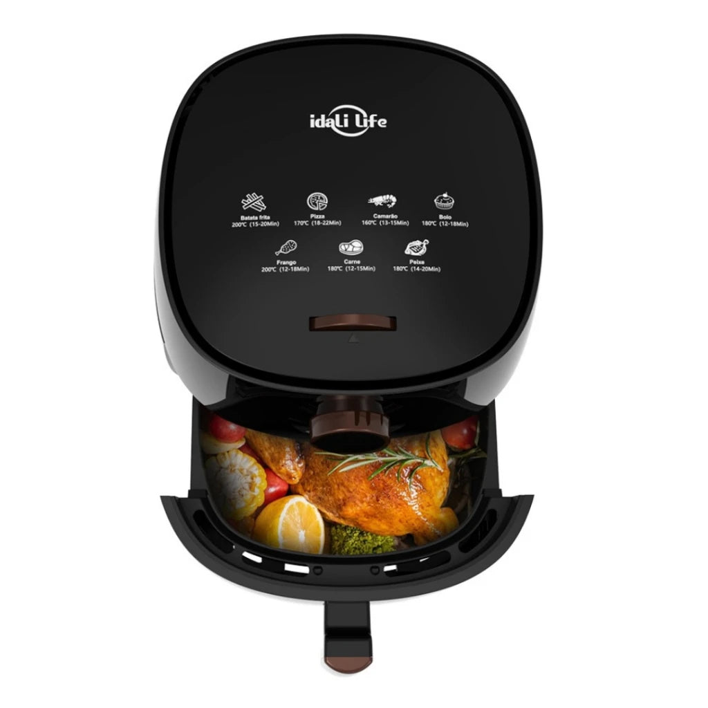 Fritadeira de ar 4L 1400W DAFU-Brasil com design moderno e cesto para frituras saudáveis